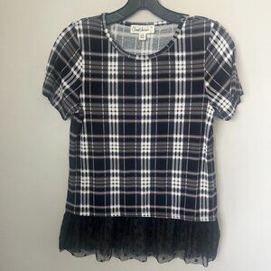 Cloud Chaser Girls M+ Starry Plaid Top
